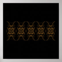Black and Brown Floral Pattern Design. Posters