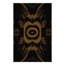 Black and Brown Floral Pattern Design. Custom Stationery