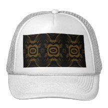Black and Brown Floral Pattern Design. Trucker Hat