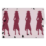 black and burgundy grad girls greeting cards