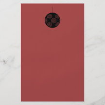 Black and Burgundy Red Christmas Bauble. Full Colour Flyer