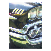 black and chrome classic car front passenger side custom invites