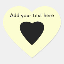 Black and Cream Love Heart Design. Heart Stickers