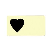 Black and Cream Love Heart Design. Personalized Address Labels