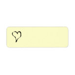 Black and Cream Love Heart Design. Return Address Labels