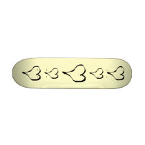 Black and Cream Love Heart Design. Skateboards