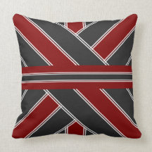 Black and Garnet Throw Pillow