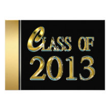 Black And Gold 2013 Graduation Invitations