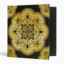 Black and Gold Antique Floral Decorative Binder