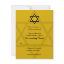 Black and Gold Bar Mitzvah Reply Card