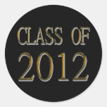 Black And Gold Class Of 2012 Graduation Stickers