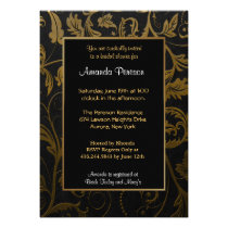 Black and Gold Damask - Bridal Shower invitations