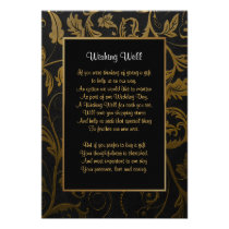 Black and Gold Damask Wedding - Wishing Well invitations