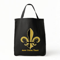 Black and Gold Fleur de lis Canvas Bags