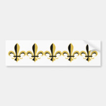 Black and Gold Fleur de lis Bumper Sticker