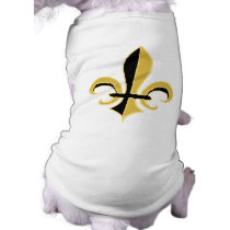 Black and Gold Fleur de lis Pet Shirt