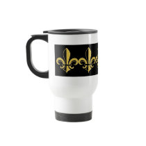 Black and Gold Fleur de lis Mug