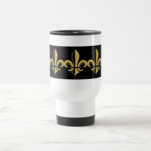 Black and Gold Fleur de lis Mug