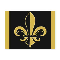 Black and Gold Fleur de lis Postcards
