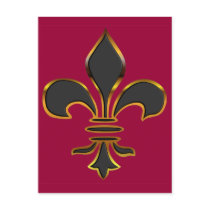 Black and Gold Fleur-de-lis Postcard