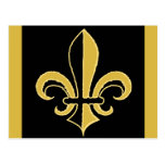 Black and Gold Fleur de lis Postcards
