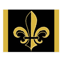 Black and Gold Fleur de lis Postcards