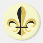 Black and Gold Fleur de lis Refrigerator Magnets