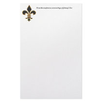Black and Gold Fleur-de-Lis  Stationery