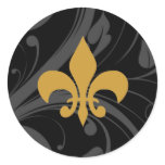 Black and gold Fleur De Lis Stickers stickers