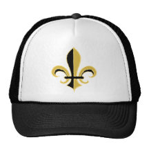 Black and Gold Fleur de lis Trucker Hat