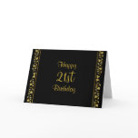 Black and Gold Floral 21st Birthday Card