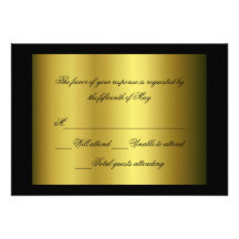 Black and gold Formal Response Card Personalized Invitation