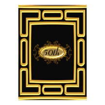 Black and Gold Frame Birthday party Invitation