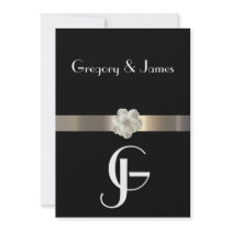 Black and Gold Gay/Lesbian Wedding Invitation
