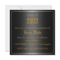 Black and Gold Graduation Personalized Invitations