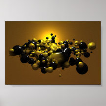 Black and Gold Meta Balls Poster