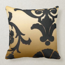 Black and Gold Mylar Medallion Pillows