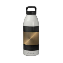 Black And Gold Reusable Water Bottle