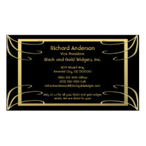 Black and Gold Swirl rd business cards