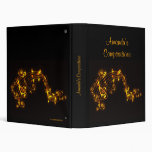Black and Gold Swirling Musical Notes Binder