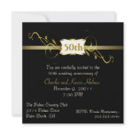Black and Gold Tone Anniversary Invitation