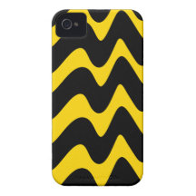 Black and Gold Wavy Lines iPhone 4 Cover