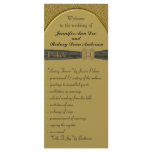 Black and Gold Wedding Program Rack Card