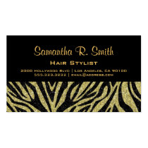 Black and Gold Zebra Professional Business Card business cards