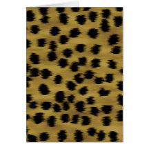Black and Golden Brown Cheetah Print Pattern. Greeting Cards