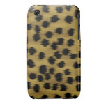 Black and Golden Brown Cheetah Print Pattern. iPhone 3 Case