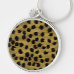 Black and Golden Brown Cheetah Print Pattern. Key Chains