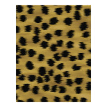 Black and Golden Brown Cheetah Print Pattern. Personalized Letterhead