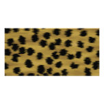Black and Golden Brown Cheetah Print Pattern. Photo Greeting Card