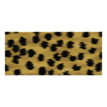 Black and Golden Brown Cheetah Print Pattern. Full Colour Rack Card